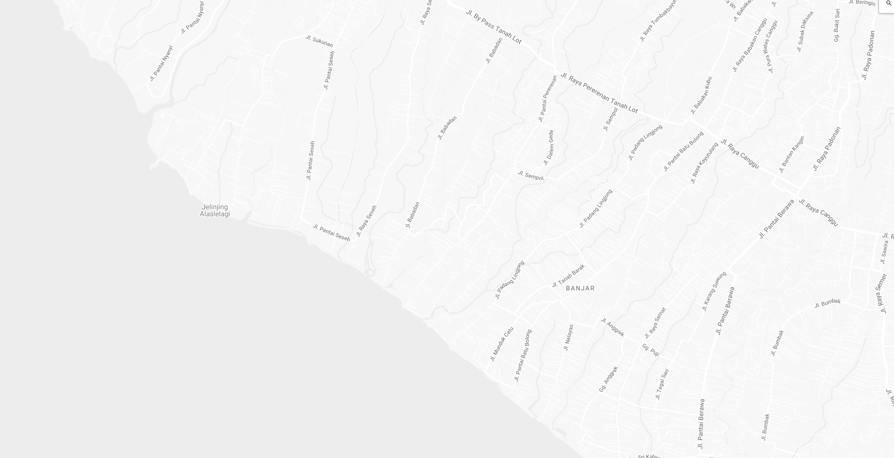 Map of the surroundings of Ananta Villas Canggu